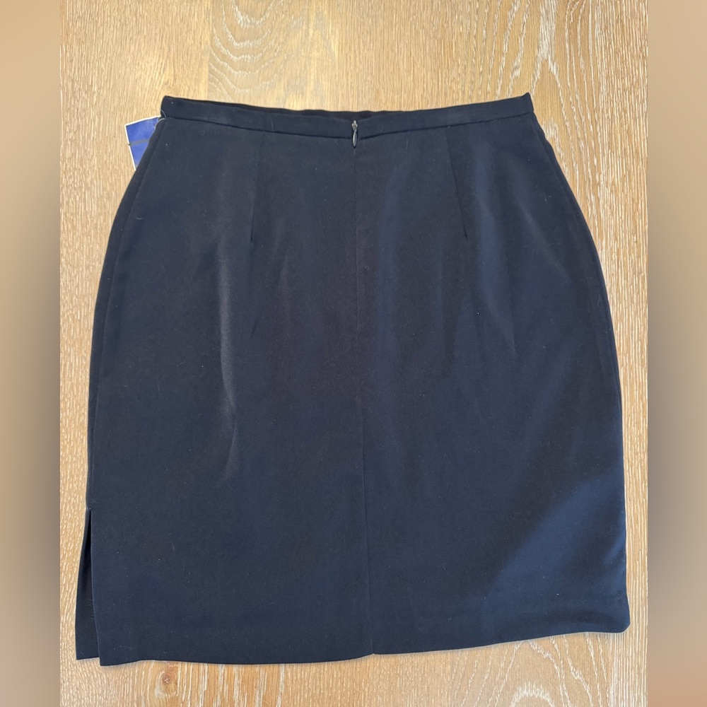 🆕Michele navy Polyester Lined Mini Pencil Skirt Y2K NWT size 8 secretary style - Picture 8 of 10